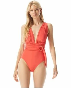 MICHAEL Michael Kors Essentials Surplice Plunge One-Piece | Swimwear -MICHAEL Michael Kors Sales Store 51J9FXevFNL. AC SR736920