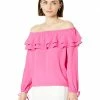 MICHAEL Michael Kors Petite Ruffle Peasant Top | Shirts & Tops