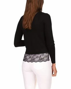 MICHAEL Michael Kors Crop V-Neck with Lace Hem | Sweaters -MICHAEL Michael Kors Sales Store 61OqkFkEw6L. AC SR736920