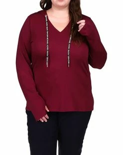 MICHAEL Michael Kors Plus Size V-Neck Fitted Sweatshirt | Shirts & Tops