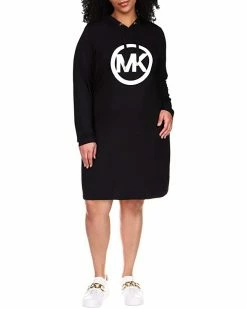 MICHAEL Michael Kors Plus Size Long Sleeve Circle MK Logo Hoodie Dress | Dresses