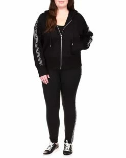 MICHAEL Michael Kors Hoodies & Sweatshirts Plus Size Logo Stripe Zip Hoodie
