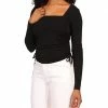 MICHAEL Michael Kors Square Neck Ruched Long Sleeve Top | Shirts & Tops