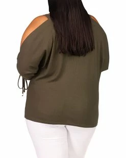 MICHAEL Michael Kors Plus Size Waffle Ruche Sleeve Top | Shirts & Tops -MICHAEL Michael Kors Sales Store 71 9sAH3w7L. AC SR736920
