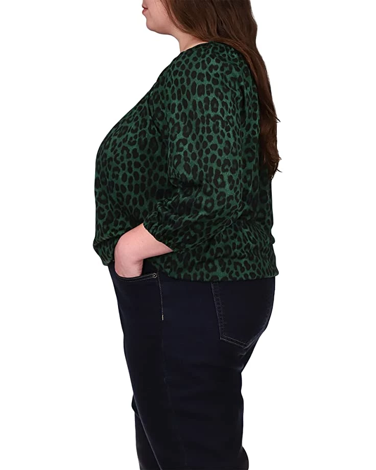 MICHAEL Michael Kors Plus Size Mega Cheetah Peasant Top | Shirts & Tops 2 MICHAEL Michael Kors Plus Size Mega Cheetah Peasant Top | Shirts & Tops - Image 2