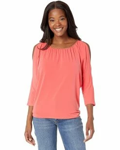 MICHAEL Michael Kors Chain Neck Cold-Shoulder Top | Shirts & Tops -MICHAEL Michael Kors Sales Store 7137 QQjf2L. AC SR736920