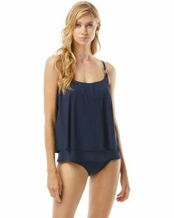 MICHAEL Michael Kors Iconic Solids Double Layer Tankini Top | Swimwear -MICHAEL Michael Kors Sales Store 714OTTBUGPL. AC SR736920