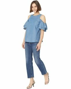MICHAEL Michael Kors Petite Tencel Cold-Shoulder Ruffle Top | Shirts & Tops -MICHAEL Michael Kors Sales Store 714fpu3bE7L. AC SR736920