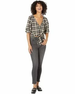 MICHAEL Michael Kors Yarn-Dye Flannel Tie Front Top | Shirts & Tops -MICHAEL Michael Kors Sales Store 7164wfvvrLL. AC SR736920