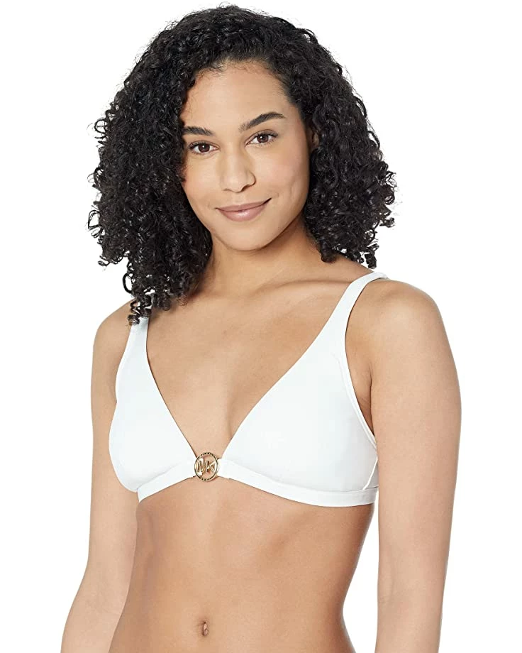MICHAEL Michael Kors Essentials Solid Triangle Bikini Top | Swimwear 5 MICHAEL Michael Kors Essentials Solid Triangle Bikini Top | Swimwear - Image 5