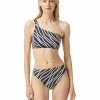 MICHAEL Michael Kors Diagonal Logo Ring One Shoulder Bikini Top | Swimwear