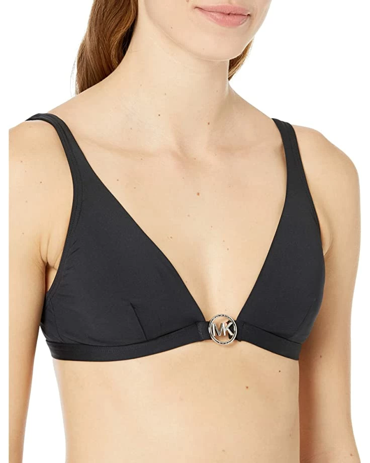 MICHAEL Michael Kors Essentials Solid Triangle Bikini Top | Swimwear 3 MICHAEL Michael Kors Essentials Solid Triangle Bikini Top | Swimwear - Image 3
