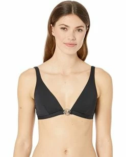 MICHAEL Michael Kors Essentials Solid Triangle Bikini Top | Swimwear