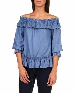 MICHAEL Michael Kors Bar Shoulder Ruffle Top | Shirts & Tops