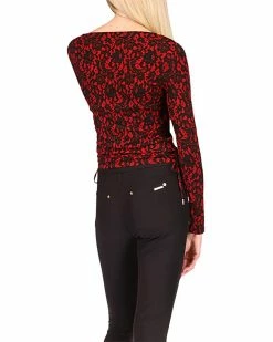 MICHAEL Michael Kors Petite Lace Square Neck Ruched Long Sleeve Top | Shirts & Tops -MICHAEL Michael Kors Sales Store 71QQkev1 L. AC SR736920