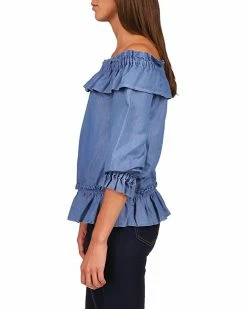 MICHAEL Michael Kors Bar Shoulder Ruffle Top | Shirts & Tops -MICHAEL Michael Kors Sales Store 71RJIbs3DeL. AC SR736920