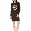 MICHAEL Michael Kors Petite Long Sleeve Circle MK Logo Hoodie Dress | Dresses