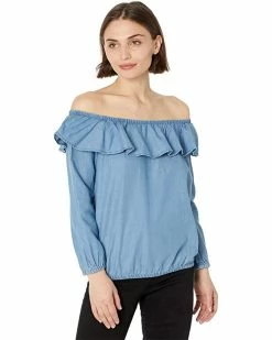 MICHAEL Michael Kors Petite Tencel Ruffle Top | Shirts & Tops