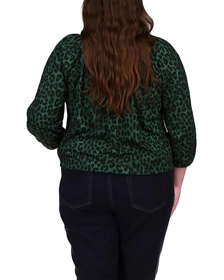 MICHAEL Michael Kors Plus Size Mega Cheetah Peasant Top | Shirts & Tops 3 MICHAEL Michael Kors Plus Size Mega Cheetah Peasant Top | Shirts & Tops - Image 3