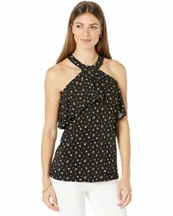 MICHAEL Michael Kors Floral Flounce Halter | Shirts & Tops
