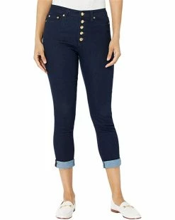 MICHAEL Michael Kors Izzy Skinny Roll Hem Jeans in Dark Rinse Wash