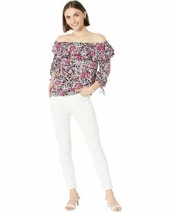 MICHAEL Michael Kors Petite Floral Ruffle Peasant Top | Shirts & Tops -MICHAEL Michael Kors Sales Store 71fH 4b mrL. AC SR736920