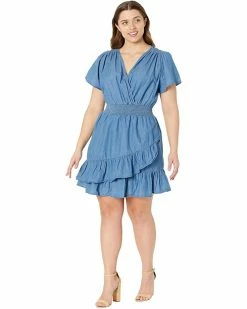 MICHAEL Michael Kors Plus Size Short Sleeve Tencel Wrap Dress | Dresses -MICHAEL Michael Kors Sales Store 71ksU5zW3ZL. AC SR736920