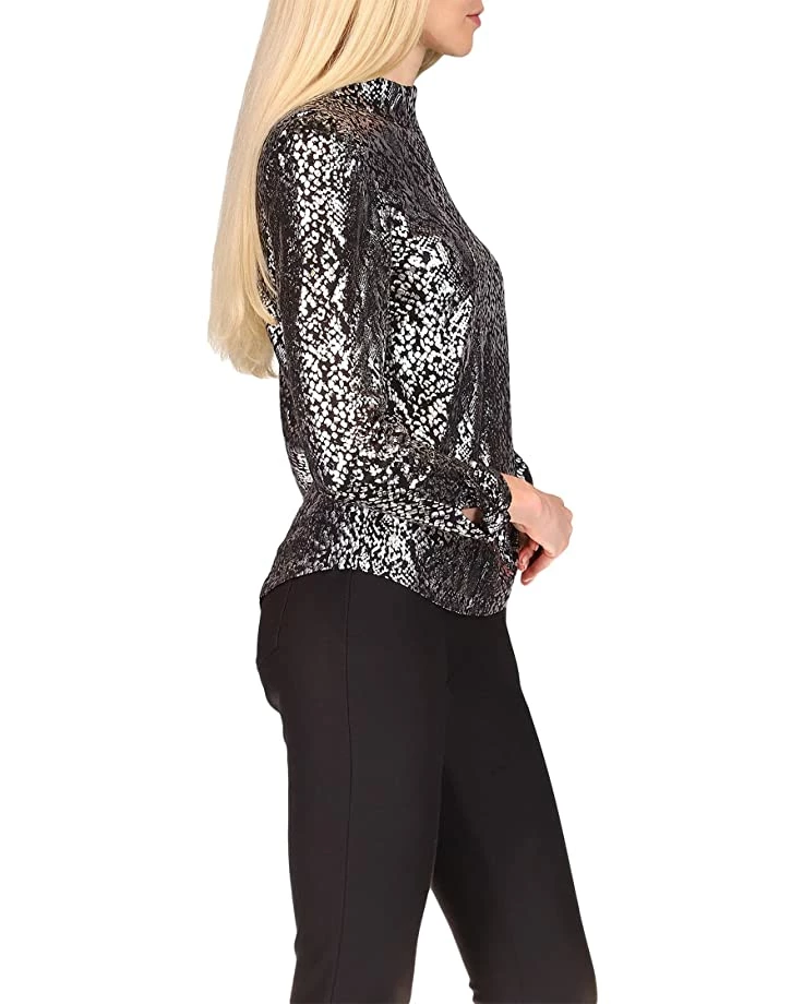 MICHAEL Michael Kors Python Mock Neck Tie Top | Shirts & Tops 2 MICHAEL Michael Kors Python Mock Neck Tie Top | Shirts & Tops - Image 2