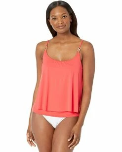 MICHAEL Michael Kors Iconic Solids Double Layer Tankini Top | Swimwear -MICHAEL Michael Kors Sales Store 71sGFEYTv1L. AC SR736920