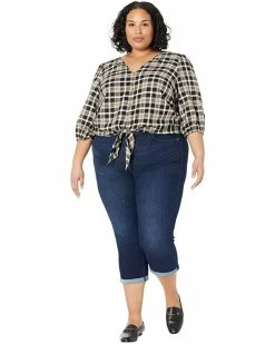 MICHAEL Michael Kors Plus Size Yarn-Dye Flannel Tie Front Top | Shirts & Tops -MICHAEL Michael Kors Sales Store 71vcETtkkzL. AC SR736920