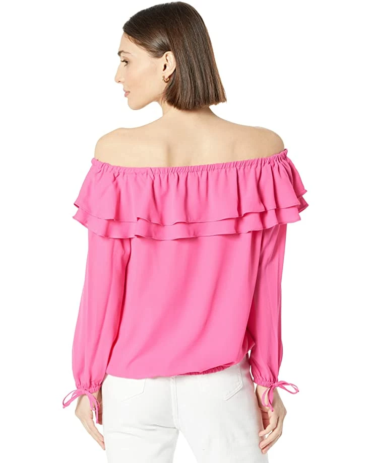 MICHAEL Michael Kors Petite Ruffle Peasant Top | Shirts & Tops 2 MICHAEL Michael Kors Petite Ruffle Peasant Top | Shirts & Tops - Image 2