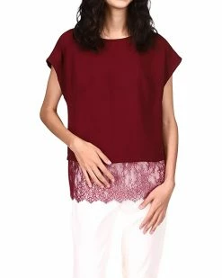 MICHAEL Michael Kors Lace Combo Short Sleeve Top | Shirts & Tops