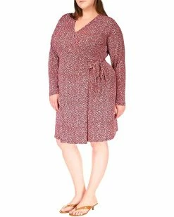 MICHAEL Michael Kors Plus Size Bud Ring Wrap Long Sleeve Dress | Dresses