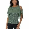 MICHAEL Michael Kors Floral Tie Shoulder Flounce Top | Shirts & Tops