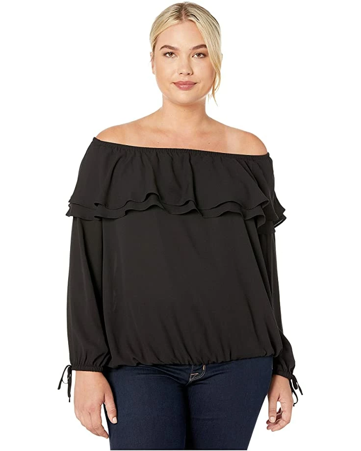 MICHAEL Michael Kors Plus Size Ruffle Peasant Top | Shirts & Tops 1 MICHAEL Michael Kors Plus Size Ruffle Peasant Top | Shirts & Tops