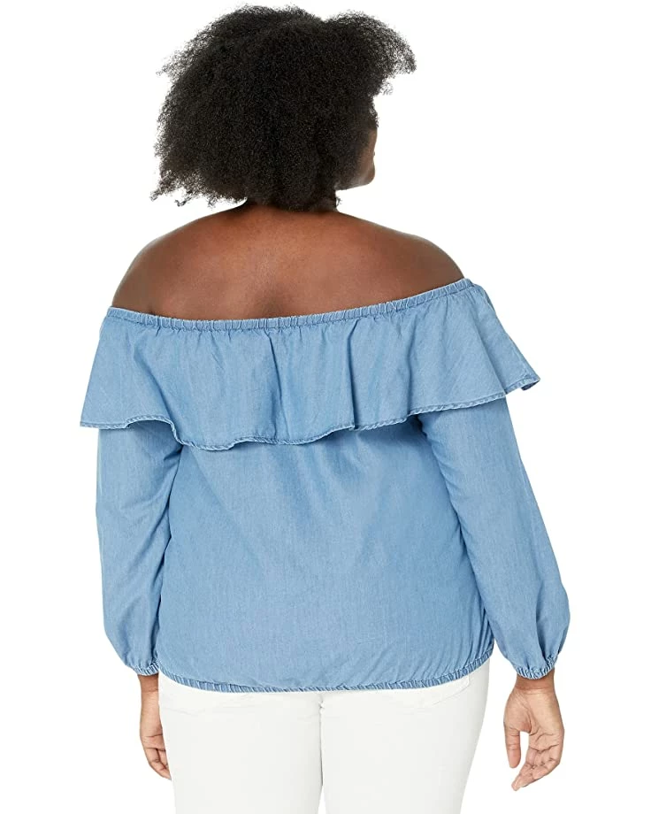 MICHAEL Michael Kors Plus Size Tencel Ruffle Top | Shirts & Tops 2 MICHAEL Michael Kors Plus Size Tencel Ruffle Top | Shirts & Tops - Image 2