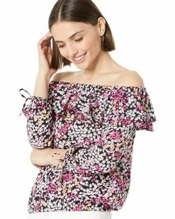 MICHAEL Michael Kors Petite Floral Ruffle Peasant Top | Shirts & Tops -MICHAEL Michael Kors Sales Store 81R7ae9oAoL. AC SR736920