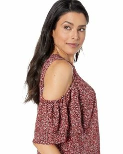 MICHAEL Michael Kors Cold-Shoulder Flutter Top | Shirts & Tops -MICHAEL Michael Kors Sales Store 81S3MAIaNjL. AC SR736920