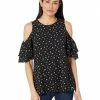 MICHAEL Michael Kors Watercolor Ditsy Cold-Shoulder Top | Shirts & Tops