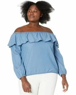 MICHAEL Michael Kors Plus Size Tencel Ruffle Top | Shirts & Tops
