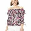 MICHAEL Michael Kors Petite Floral Ruffle Peasant Top | Shirts & Tops