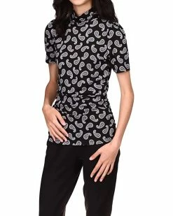 MICHAEL Michael Kors Paisley Short Sleeve Turtleneck Top | Shirts & Tops