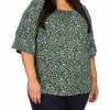 MICHAEL Michael Kors Plus Size Vine Leaves Flare Sleeve Top | Shirts & Tops