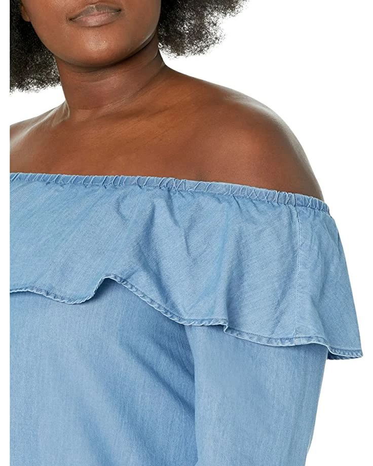 MICHAEL Michael Kors Plus Size Tencel Ruffle Top | Shirts & Tops 3 MICHAEL Michael Kors Plus Size Tencel Ruffle Top | Shirts & Tops - Image 3