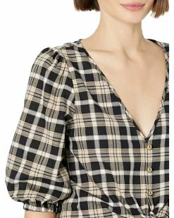 MICHAEL Michael Kors Petite Yarn-Dye Flannel Tie Front Top | Shirts & Tops -MICHAEL Michael Kors Sales Store 91LbZV6Eu2L. AC SR736920