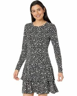 MICHAEL Michael Kors Stencil 60s Matte Jersey Flounce Dress | Dresses