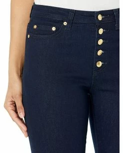 MICHAEL Michael Kors Izzy Skinny Roll Hem Jeans in Dark Rinse Wash -MICHAEL Michael Kors Sales Store 91V2pKo8R L. AC SR736920