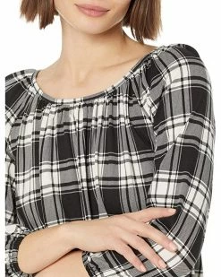 MICHAEL Michael Kors Petite Buffalo Check Peasant Top | Shirts & Tops -MICHAEL Michael Kors Sales Store 91YQf neY9L. AC SR736920