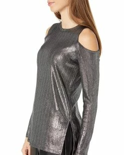MICHAEL Michael Kors Foil Rib Long Sleeve Cold-Shoulder Top | Shirts & Tops -MICHAEL Michael Kors Sales Store 91YW3kUgu0L. AC SR736920