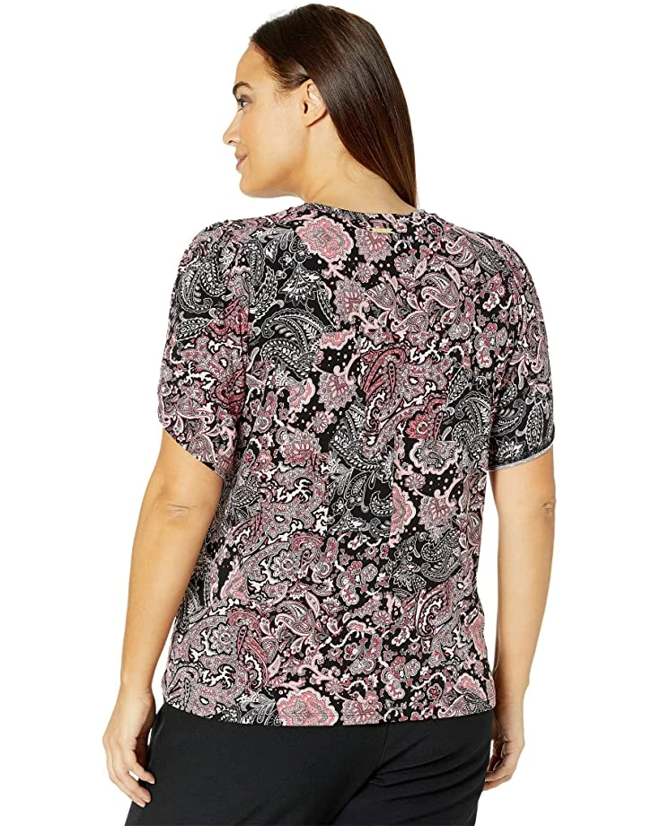 MICHAEL Michael Kors Plus Size Arabesque Paisley Petal Sleeve Top | Shirts & Tops 2 MICHAEL Michael Kors Plus Size Arabesque Paisley Petal Sleeve Top | Shirts & Tops - Image 2